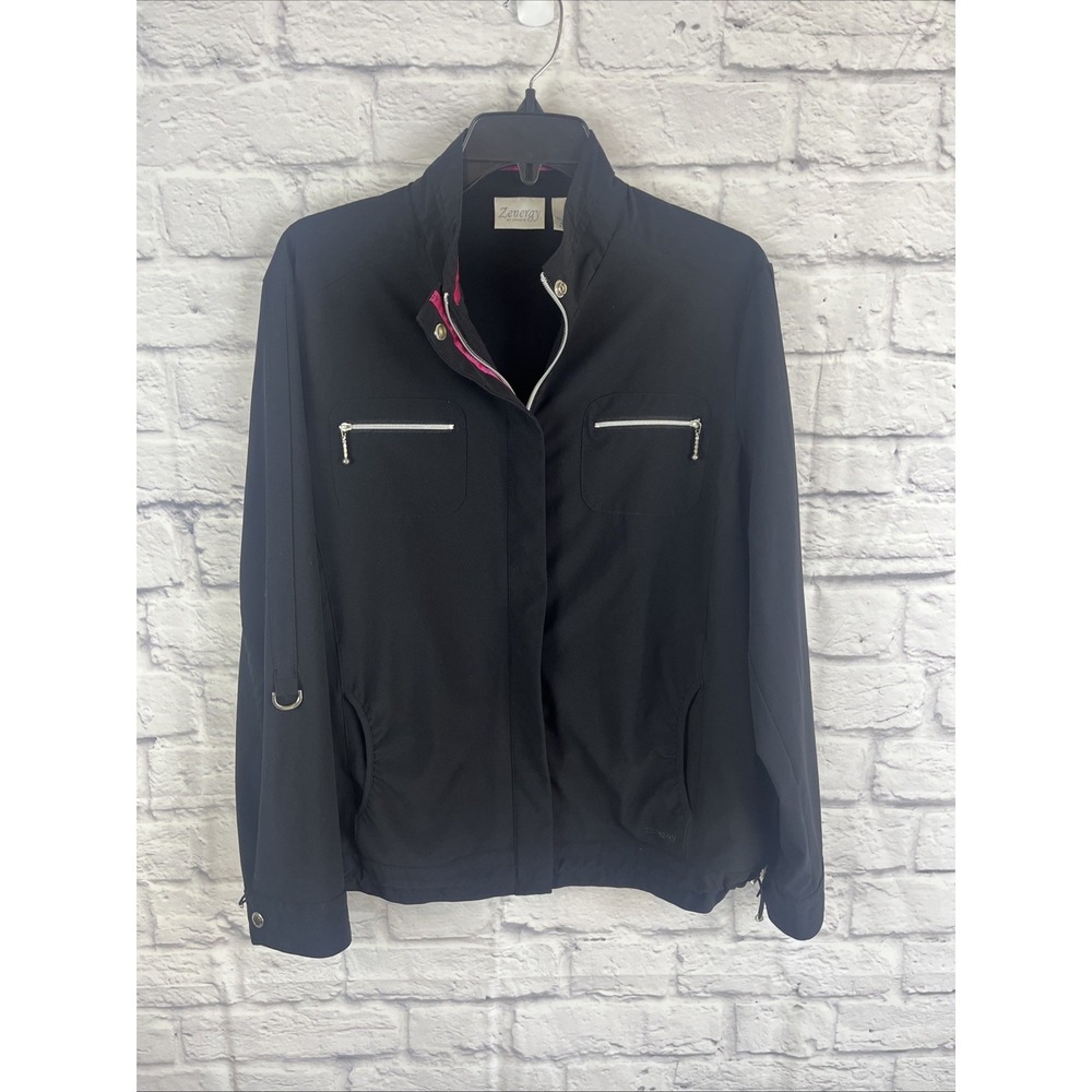 Sold Chico's Zenergy Sporty Activewear Black Lightweight Full Zip Jacket